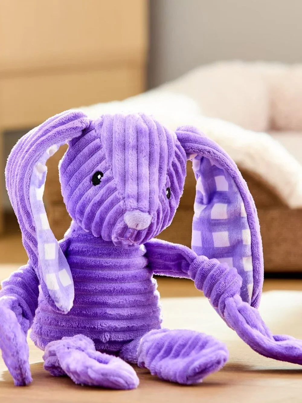 Vibrant Life Ribbed Easter Bunny Dog Toy, Purple, 15